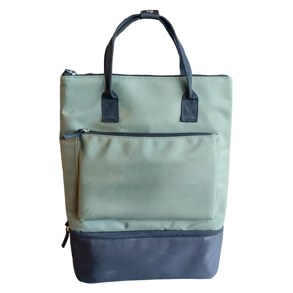 DSW NWOT Olive Green and Black Backpack Tote Separate Soiled Items Compartment
